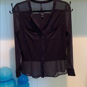 Ann Taylor Chiffon and Cotton Blouse